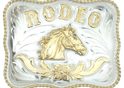 Rodeo German Silver Horse Head Belt Buckle